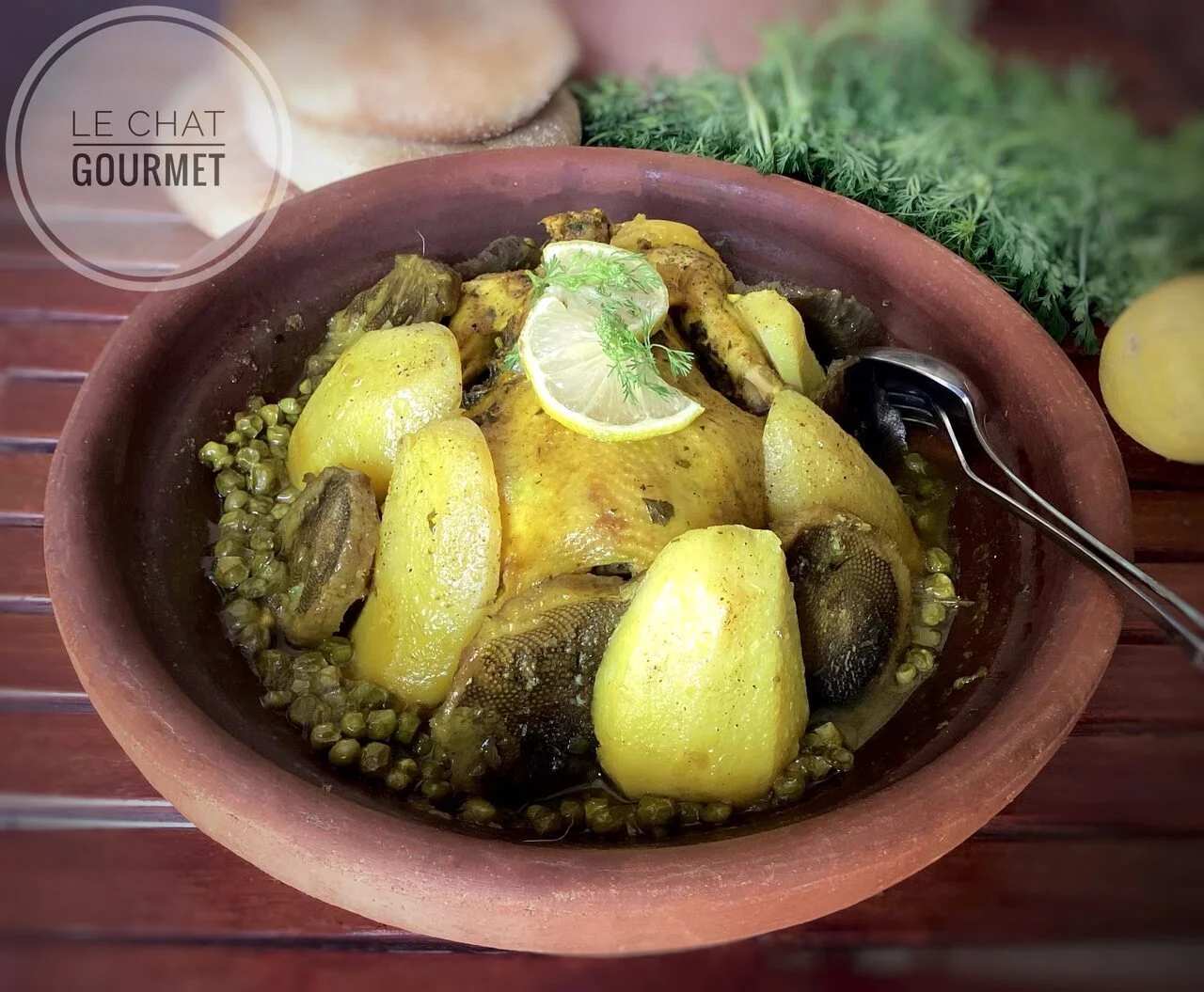 Tajine de poulet marocain aux artichauts