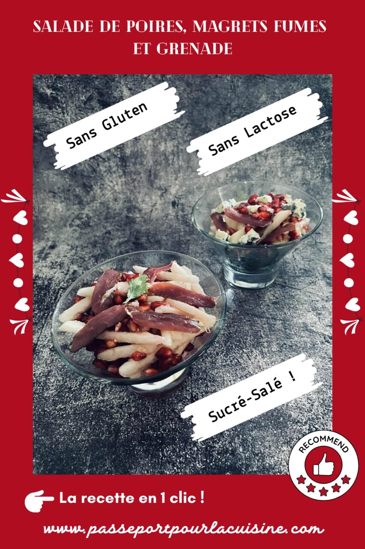 Salade de poires aux magrets fumés