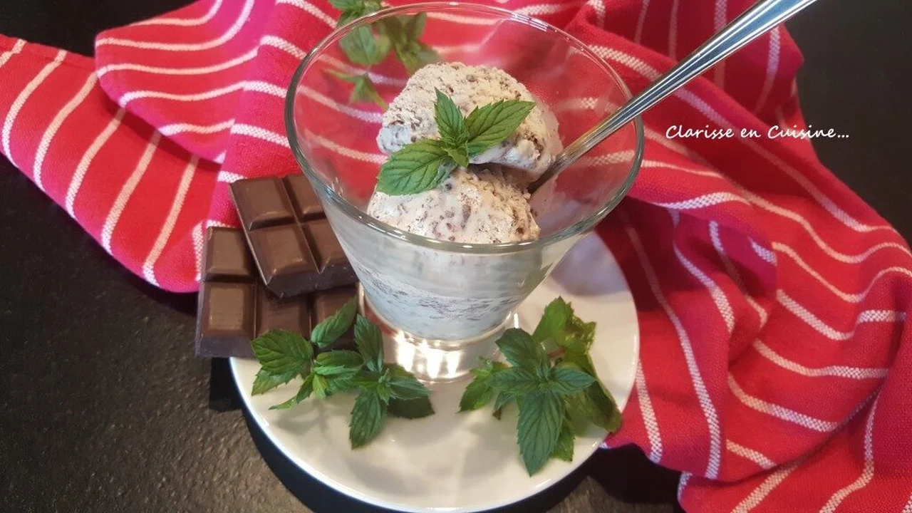 Glace menthe chocolat sans sorbetière