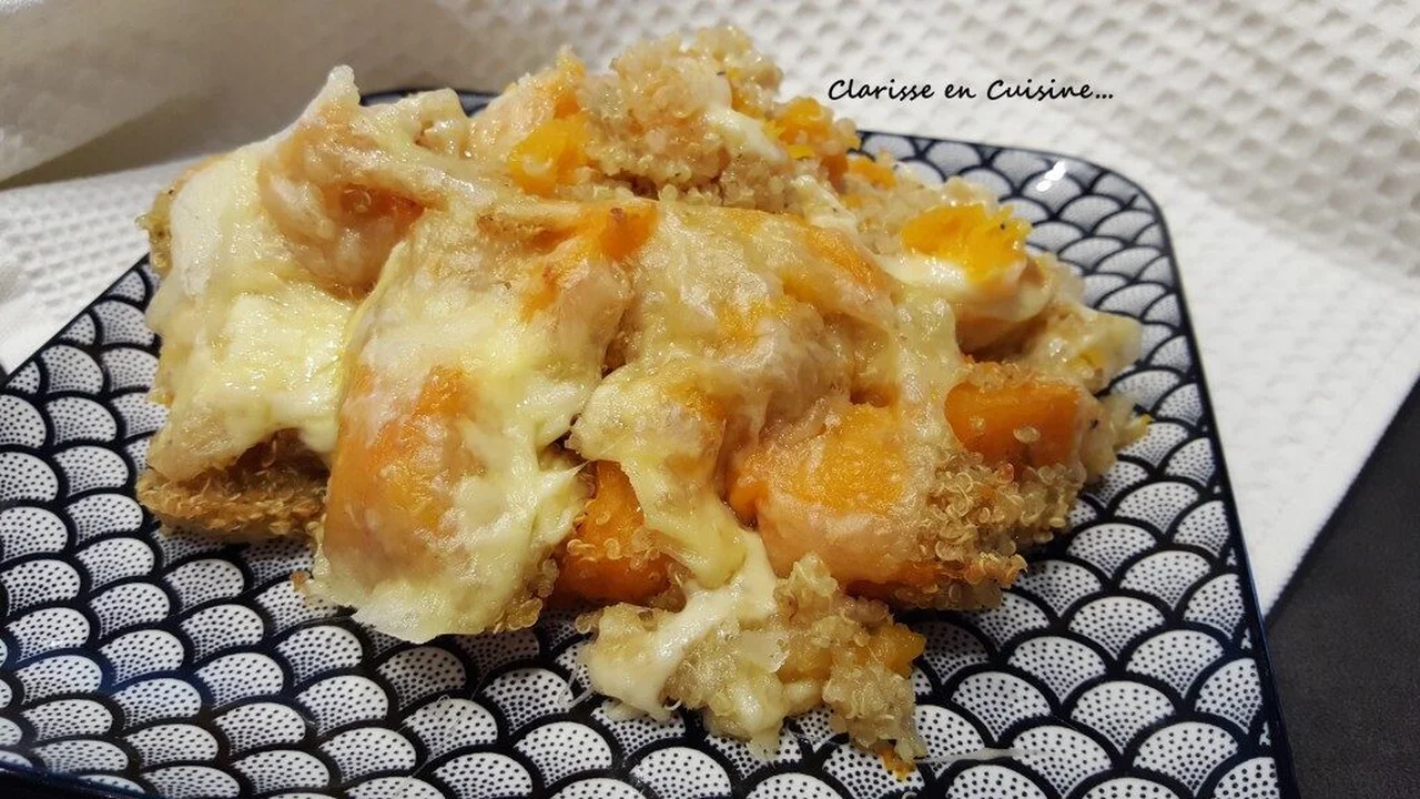 Gratin butternut et quinoa au fromage à raclette