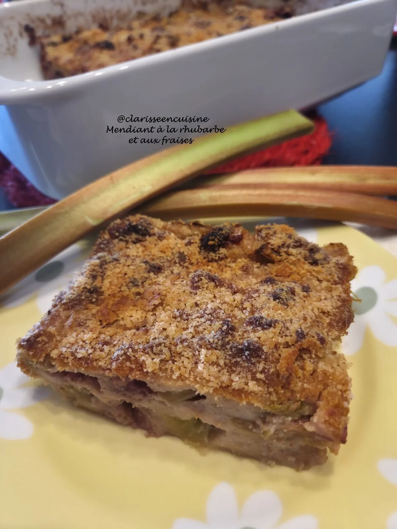Mendiant à la rhubarbe et aux fraises