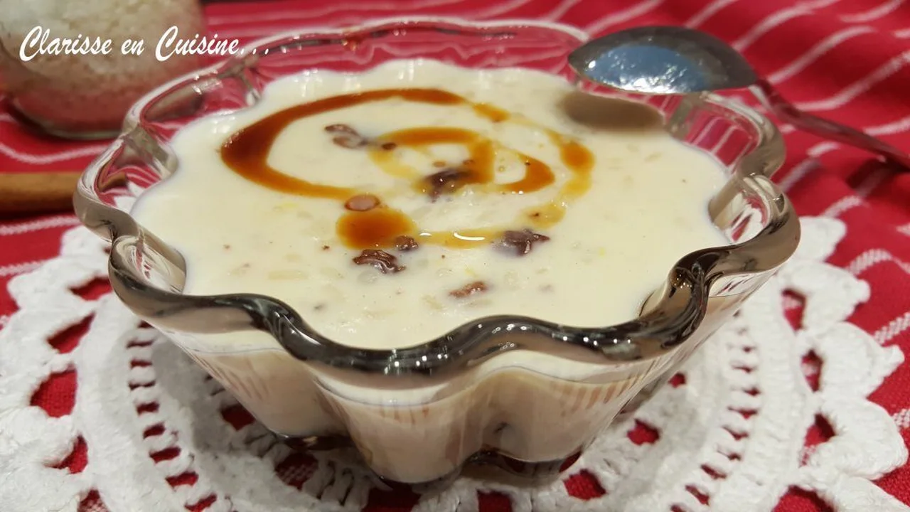 Riz au lait avec raisins au rhum