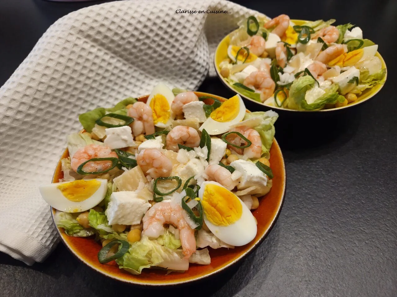 Salade composée crevettes et pois chiches
