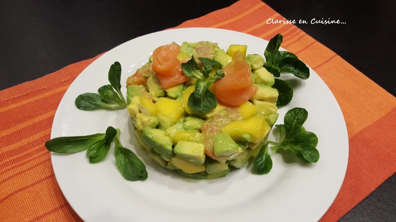 Tartare de saumon fumé mangue et avocat
