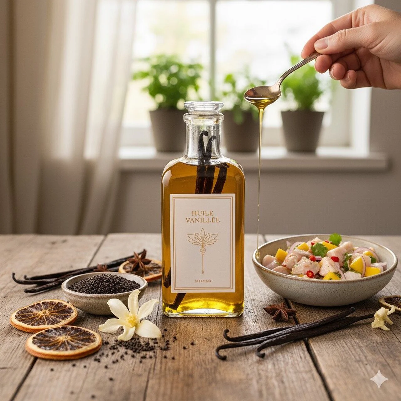Huile parfumée à la vanille maison