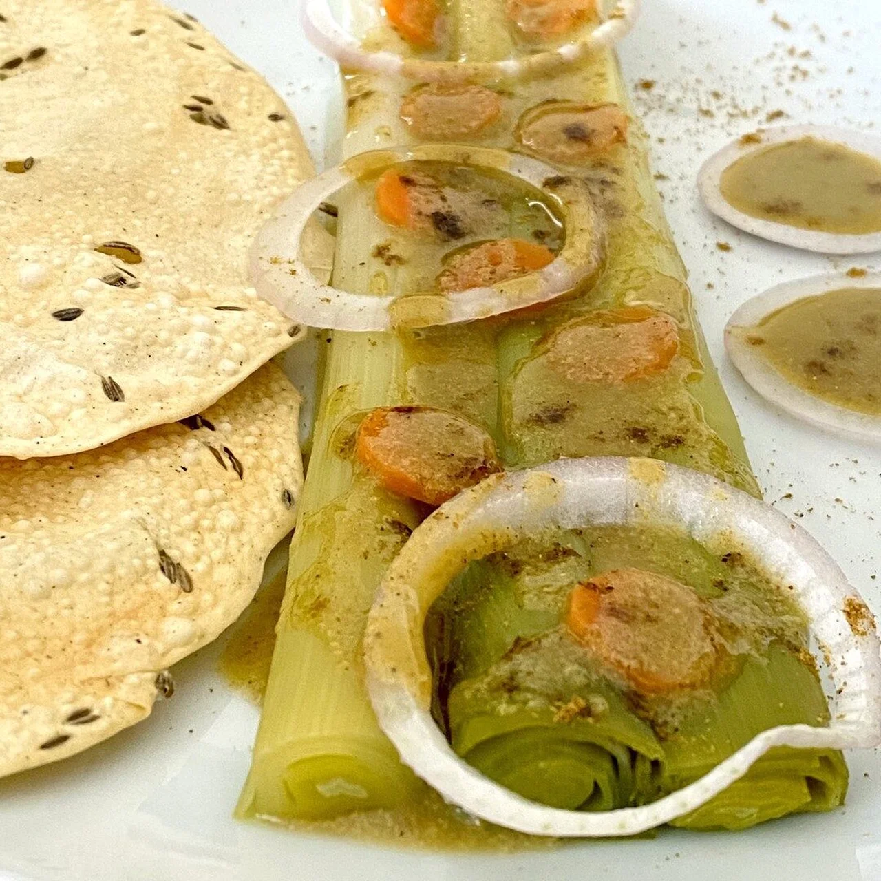 Poireaux vinaigrette à l'indienne