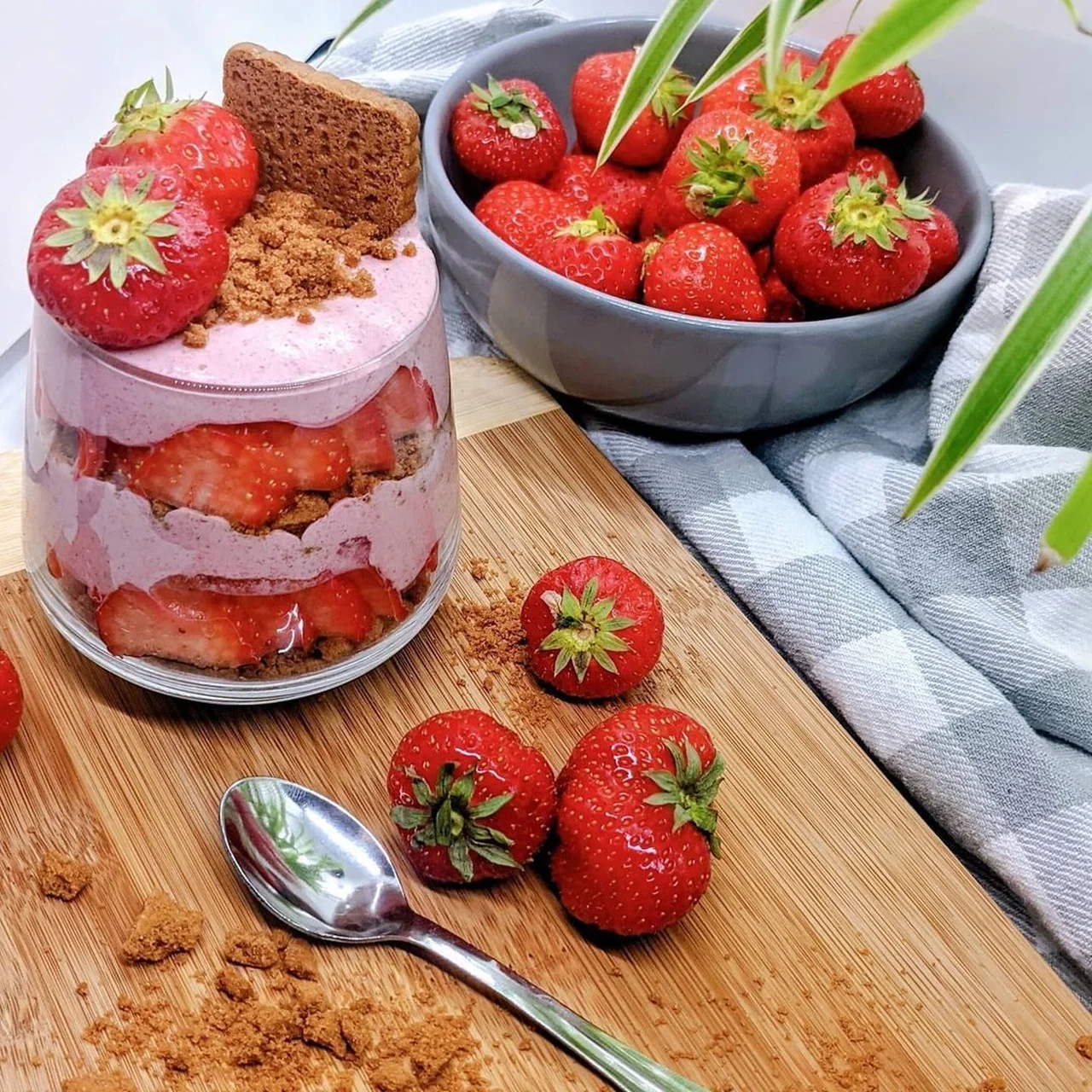 Verrines saveur fraise et spéculoos