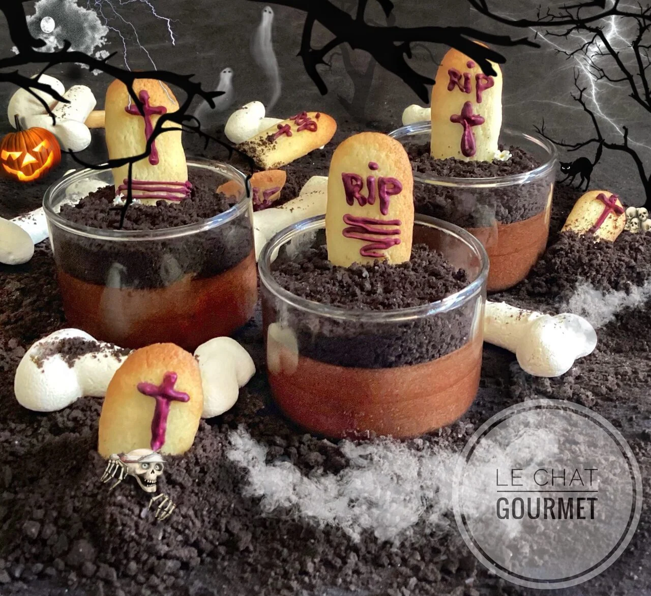 Mousse au chocolat d'Halloween