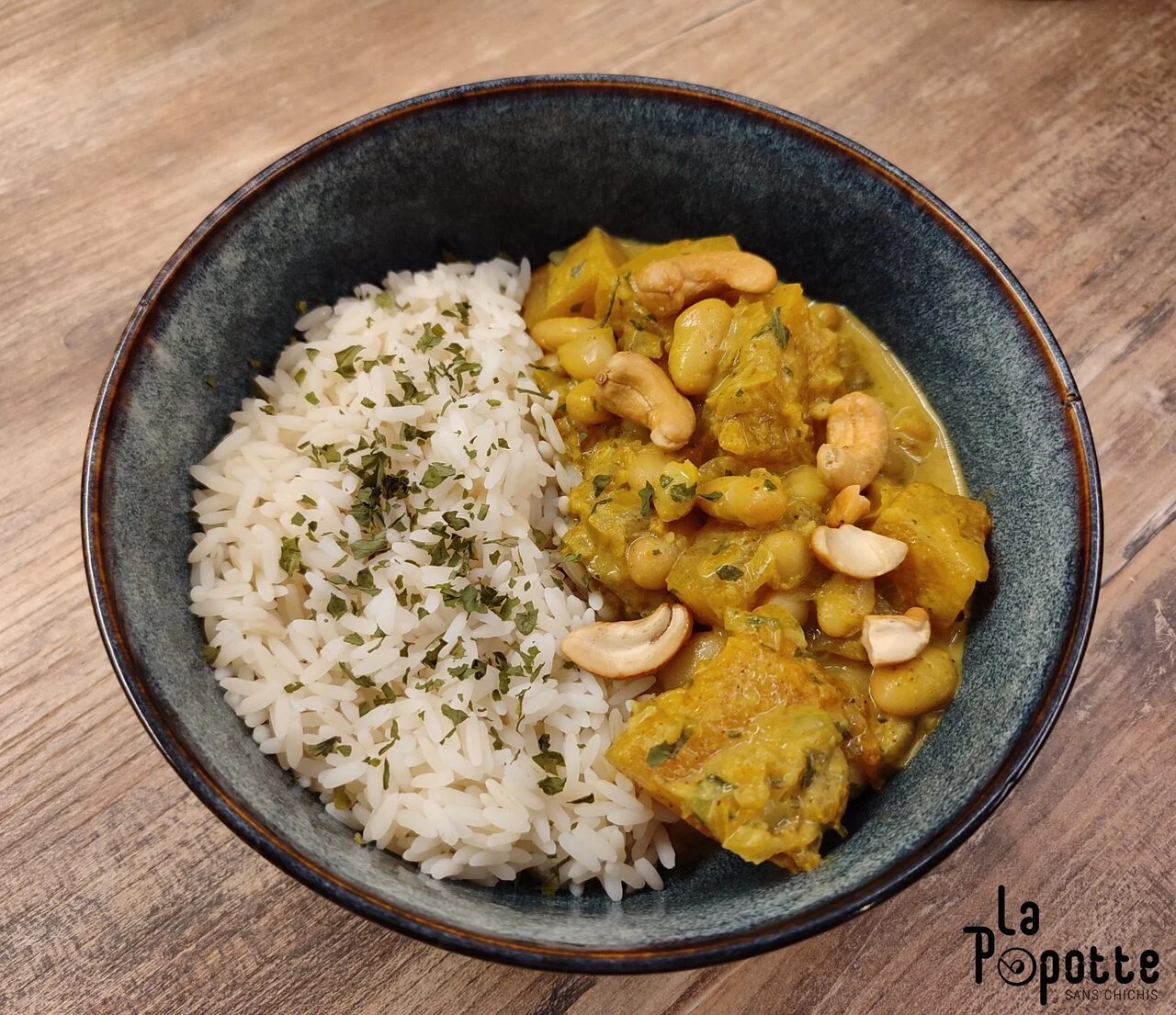 Curry de haricots blancs courge