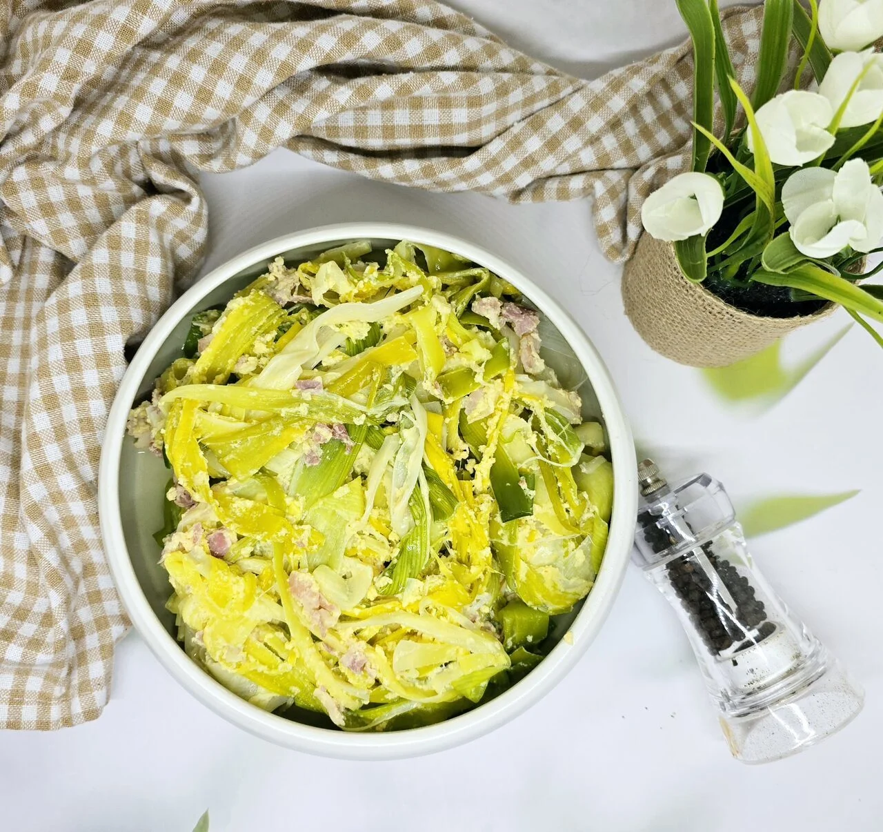 Poireaux carbonara