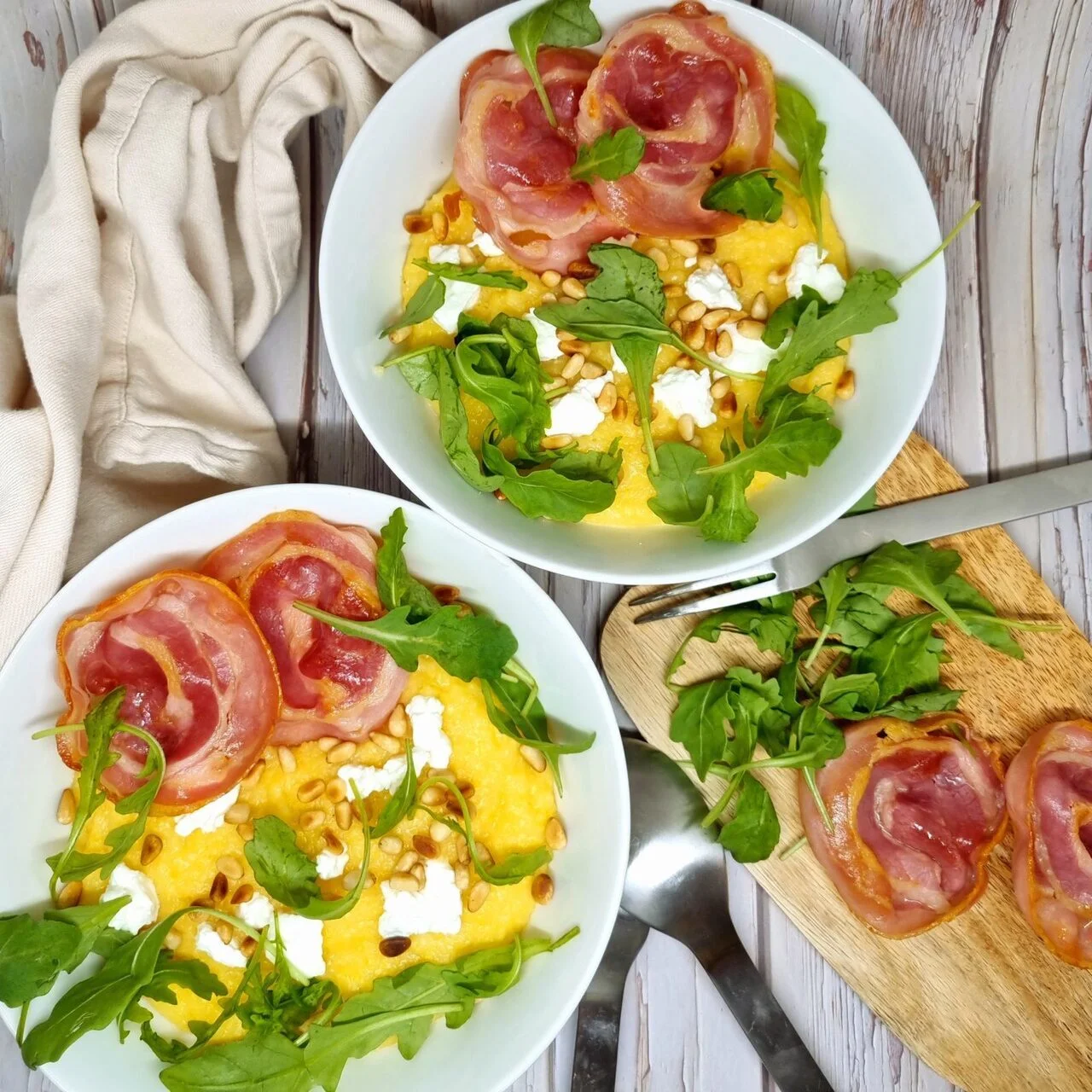 Polenta crémeuse à la pancetta
