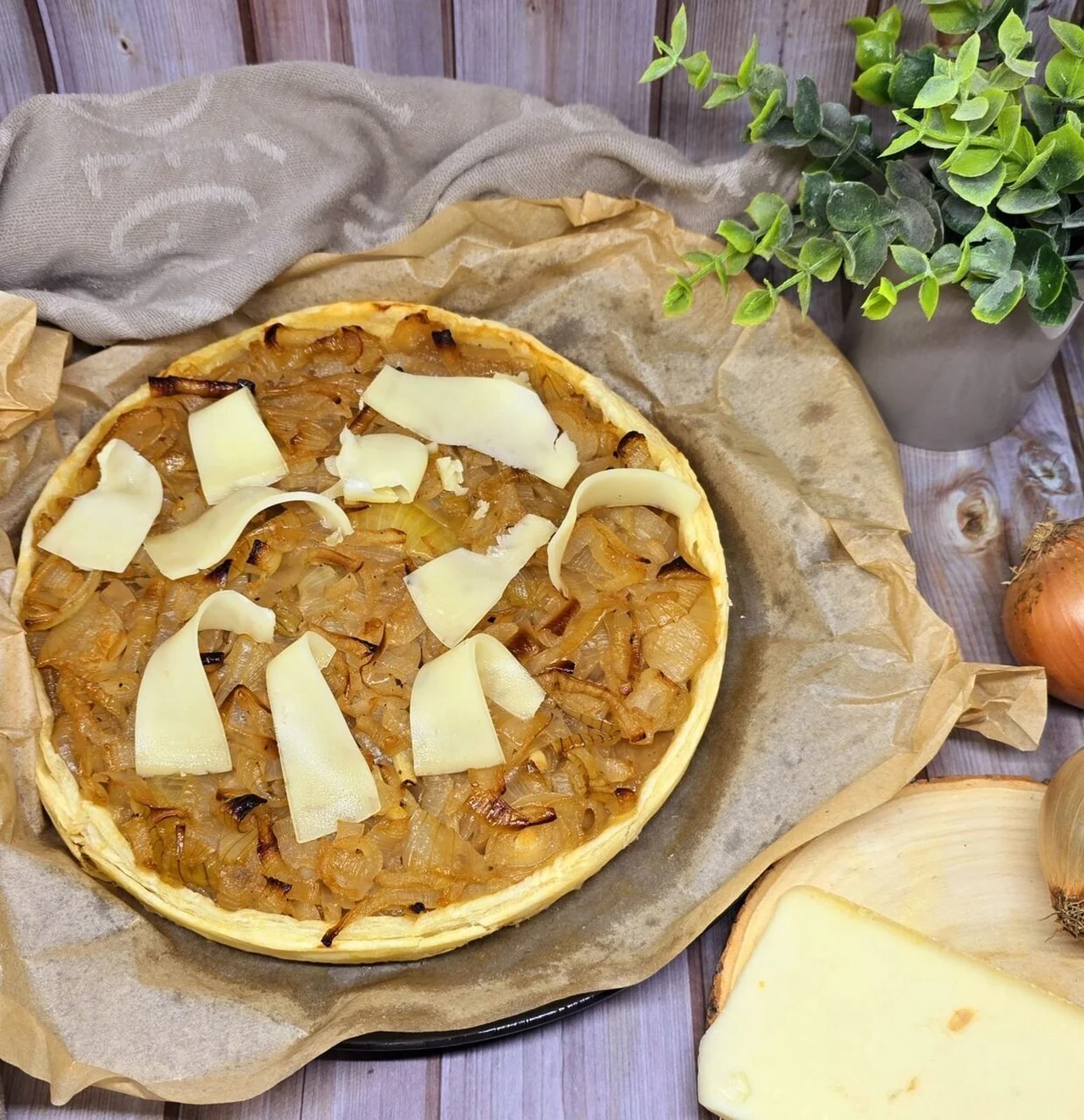 Tarte aux oignons et au cidre