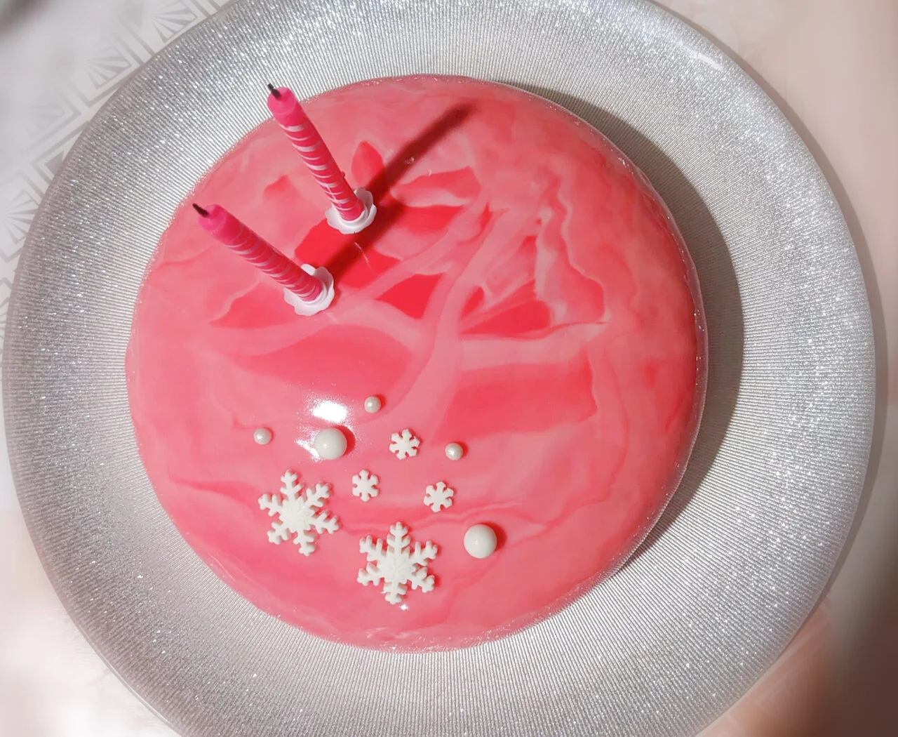Entremets vanille et caramel glaçage miroir