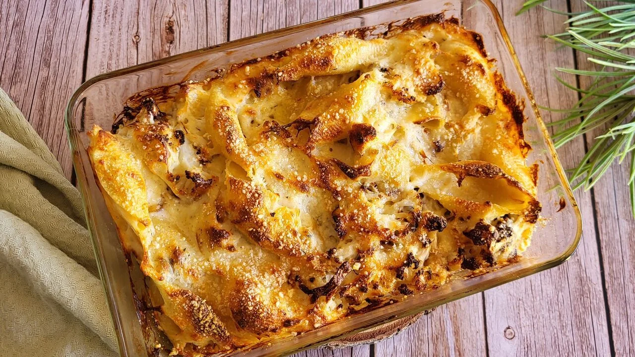 Conchiglioni et chou-fleur gratinés au fromage