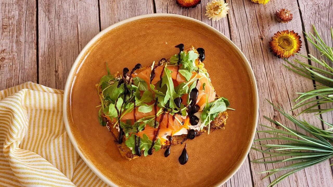 Scarpaccia de courgettes au saumon fumé
