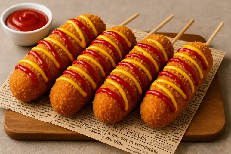 Corn dogs coréens maison