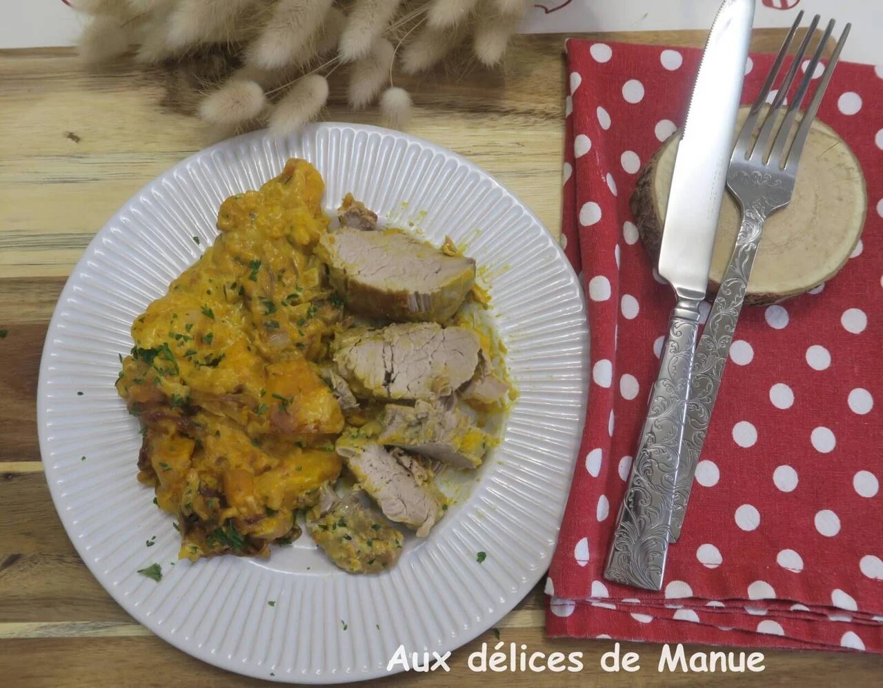 Filet mignon de porc au potimarron à la crème