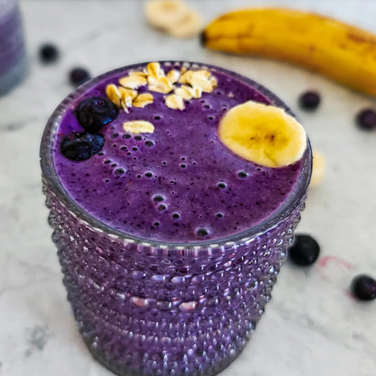 Smoothie aux myrtilles banane