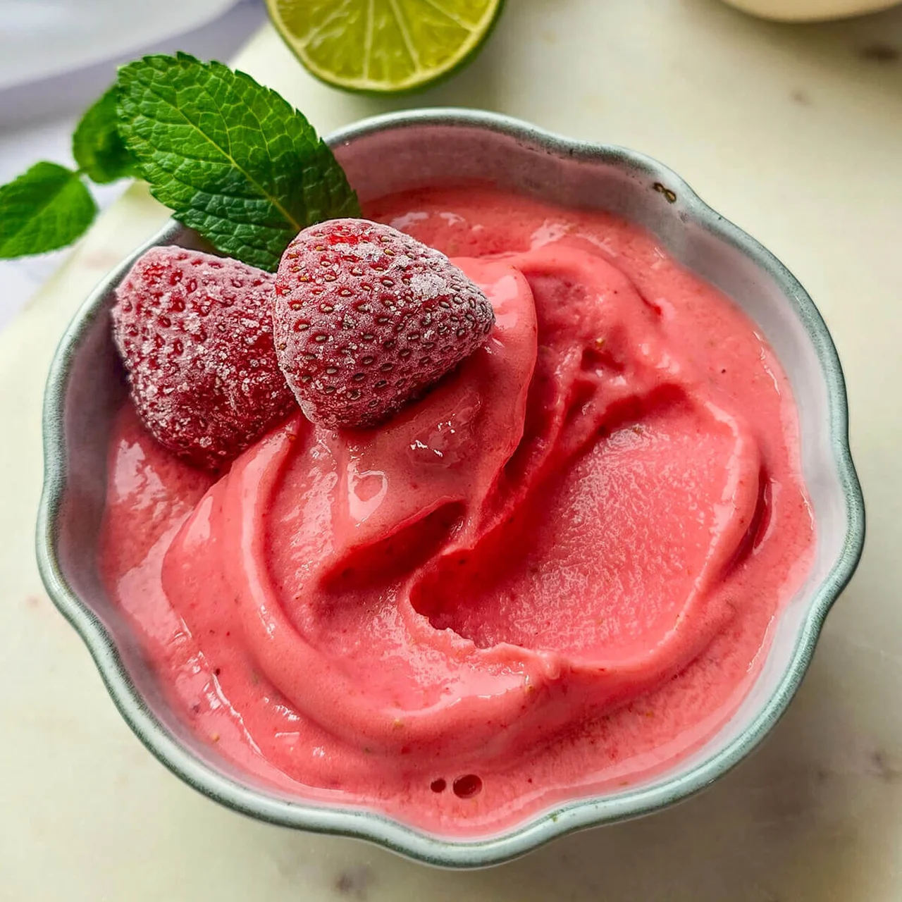 Sorbet fraise sans sorbetière