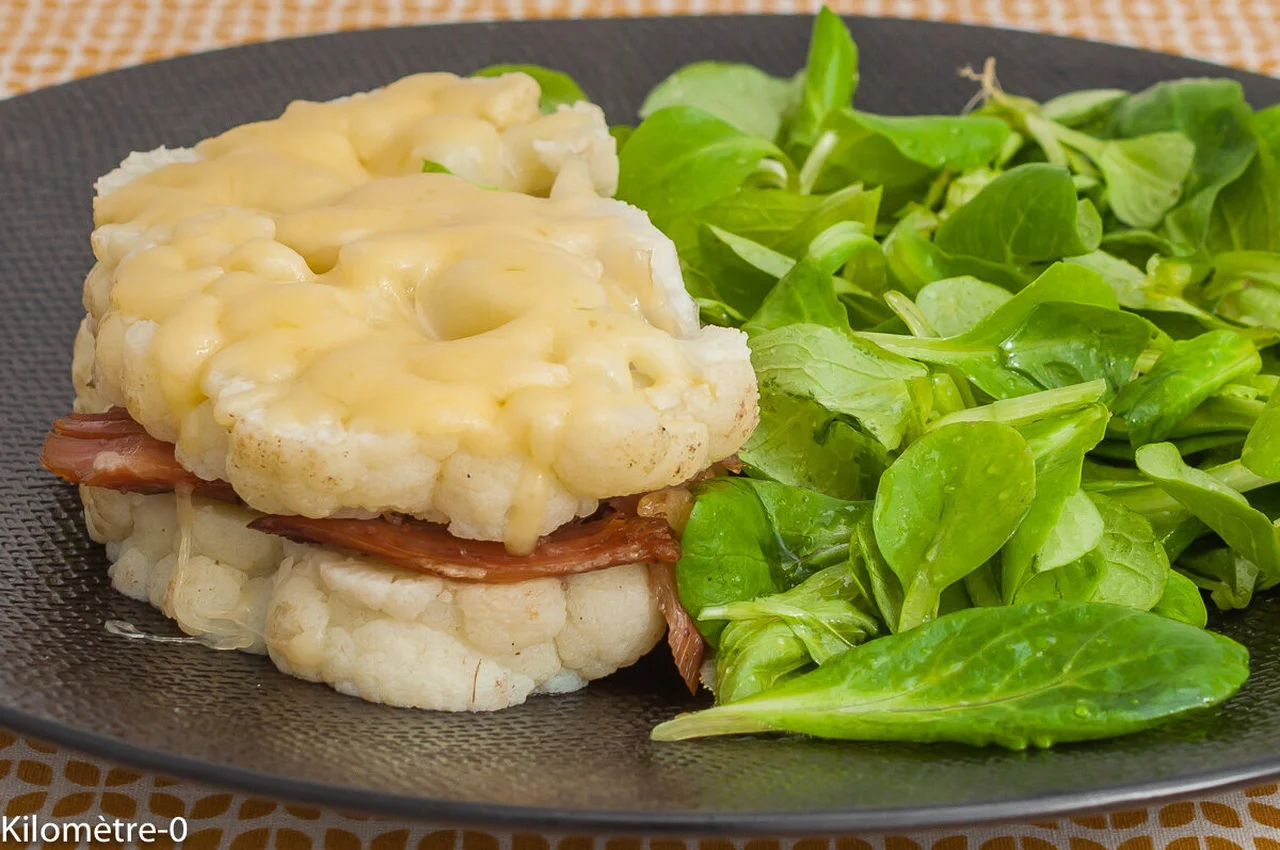 Burger de chou-fleur au confit de canard