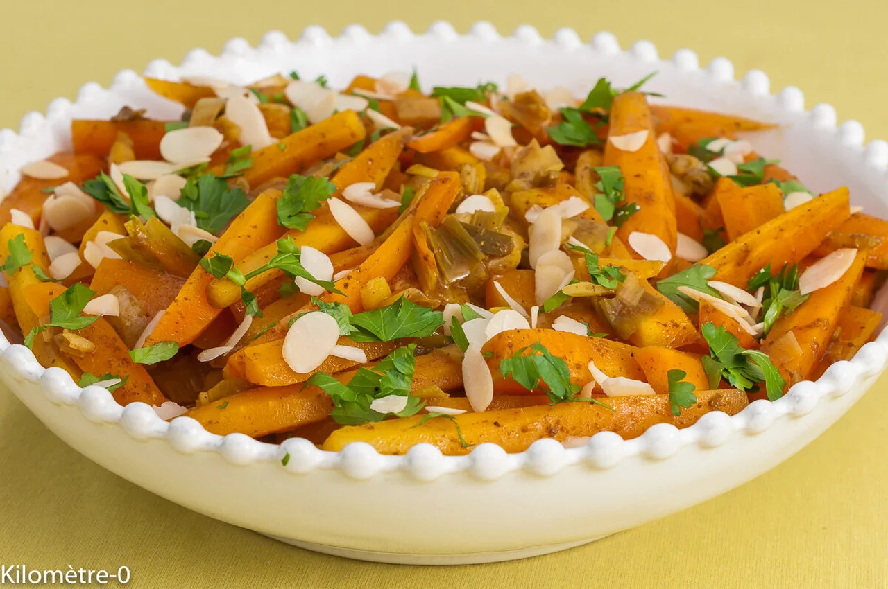 Carottes aux épices et aux amandes
