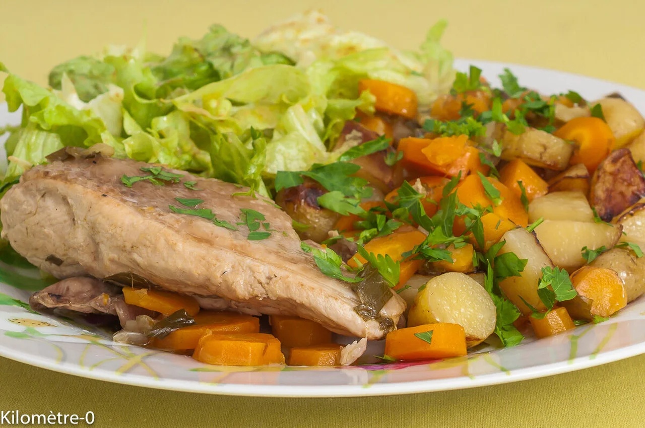 Pintade aux légumes printaniers