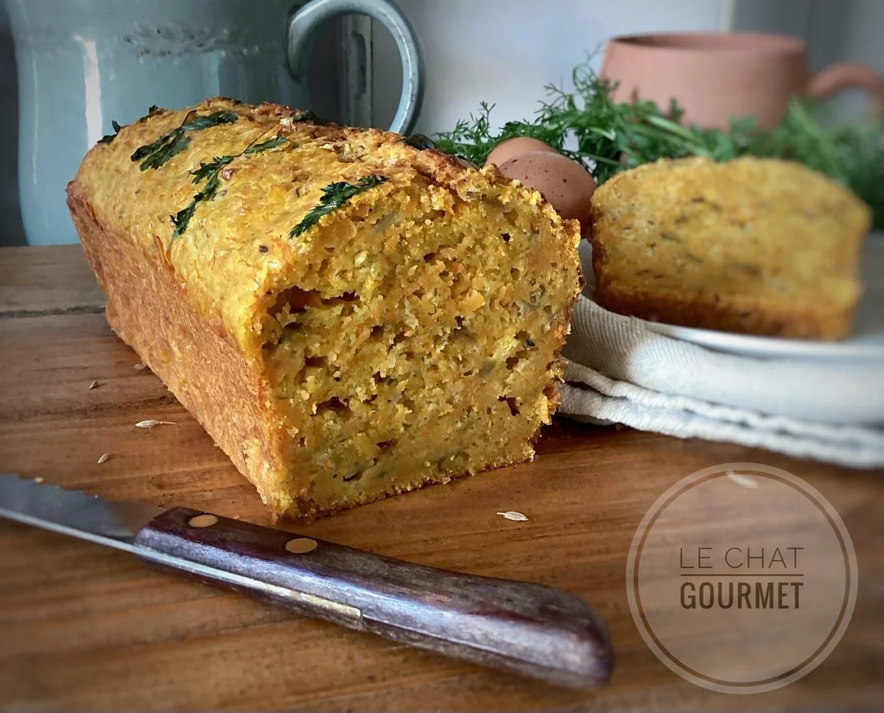 Cake salé aux carottes, coriandre et cumin