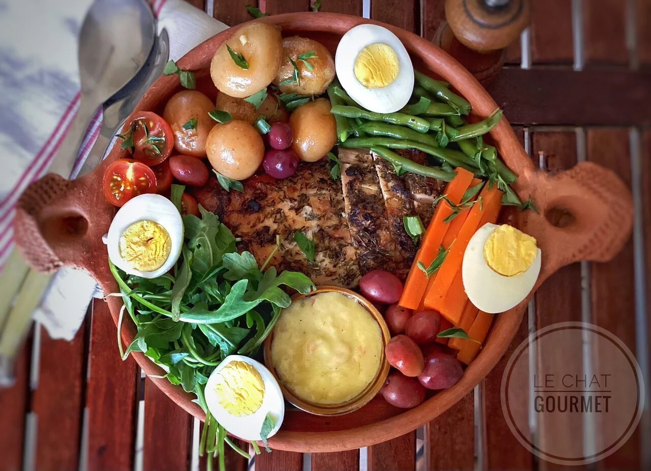 Filet de dinde rôti à l'ail et au thym façon niçoise