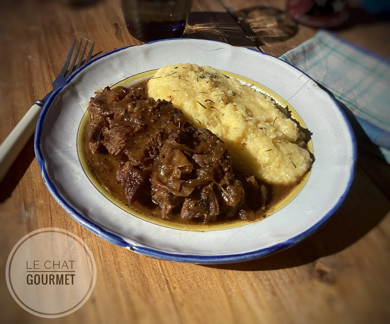 Poulet sauce jus de pomme et moutarde à l'ancienne
