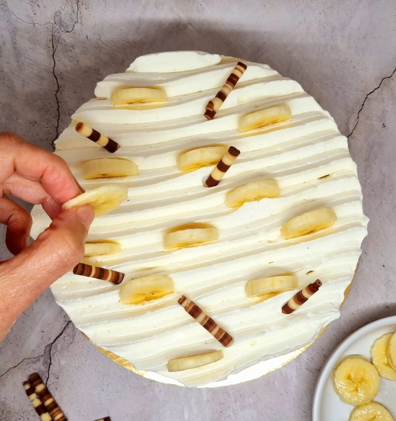 Entremets banane et chocolat au caramel