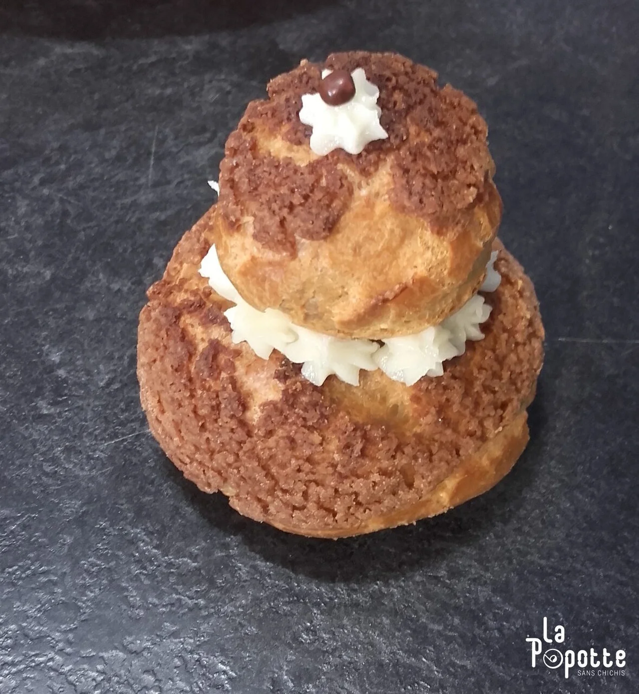 Religieuses à la crème pâtissière au chocolat