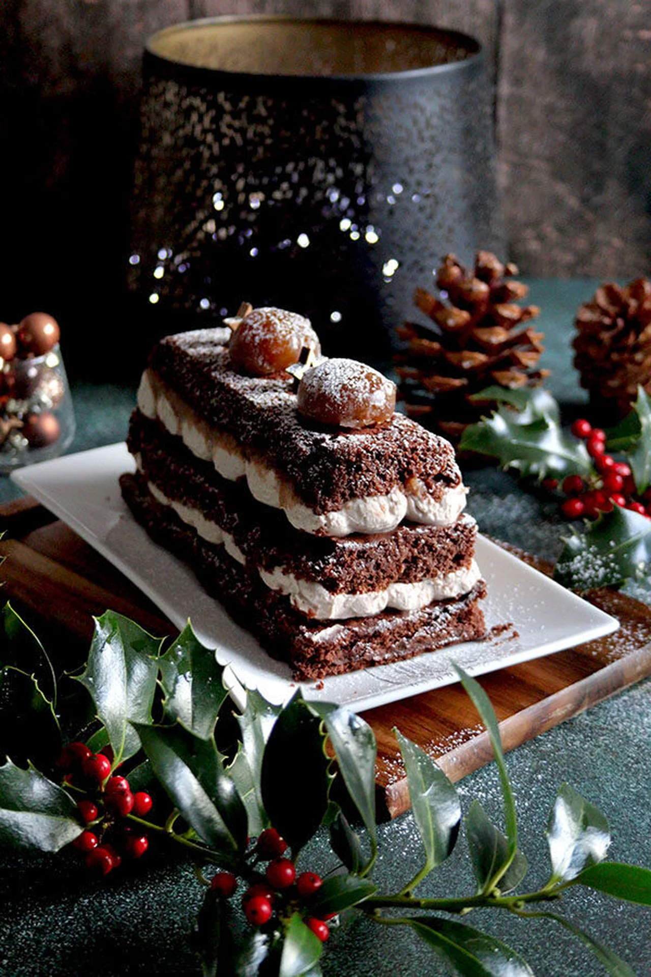 Bûche chocolat marron sans gluten lait œufs