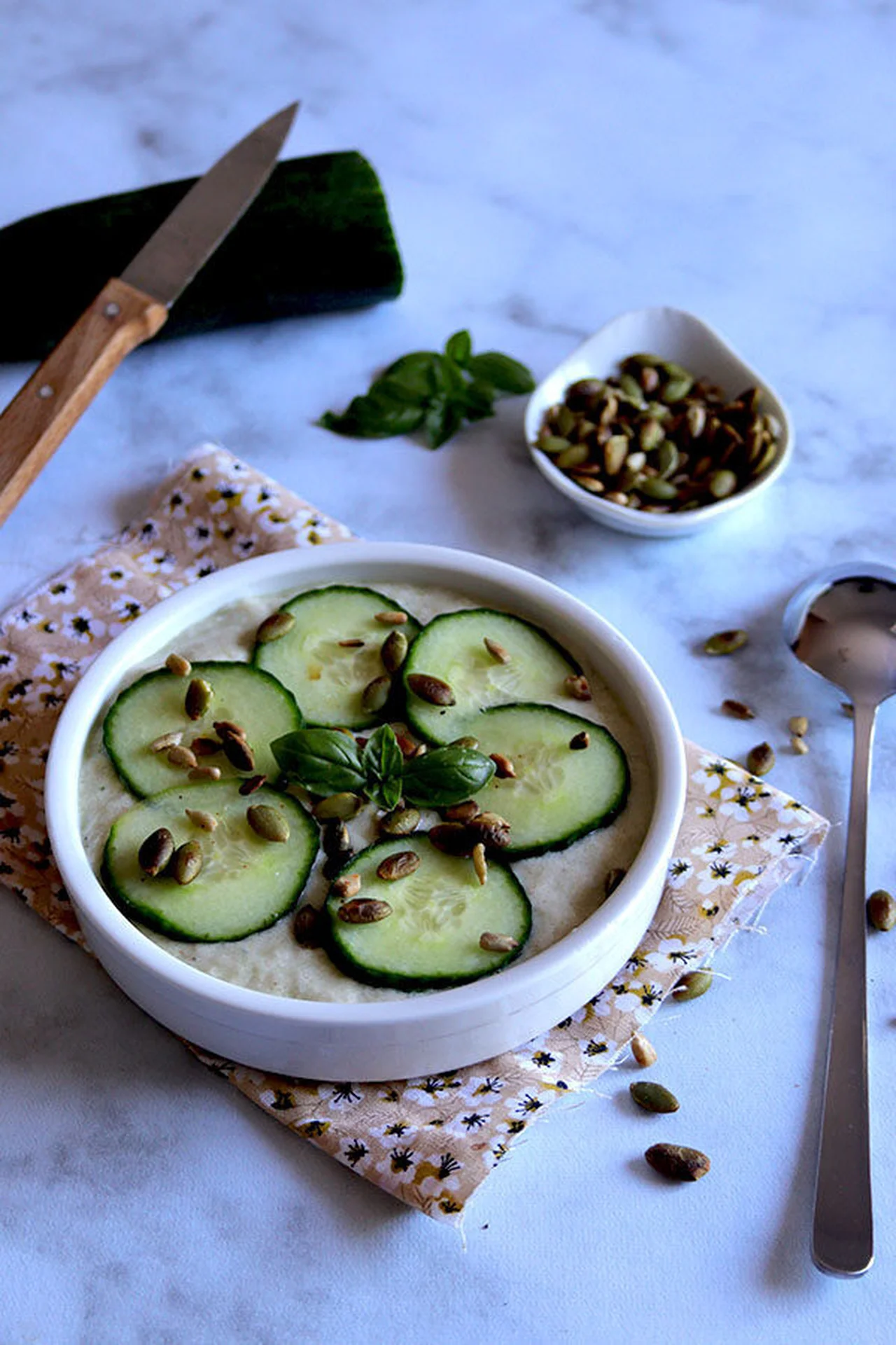 Crème de concombre sans gluten lait oeuf