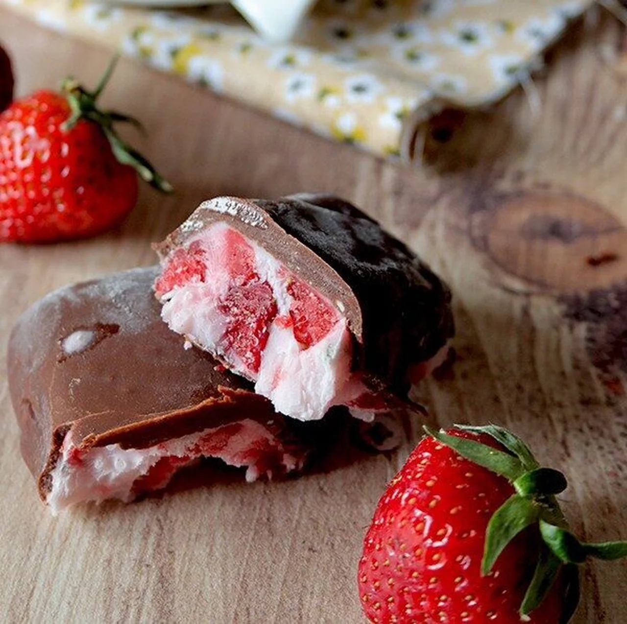 Encas glacés fraise chocolat sans gluten lait œufs