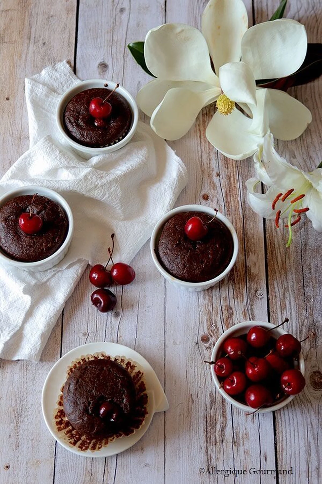 Muffins aux cerises sans gluten