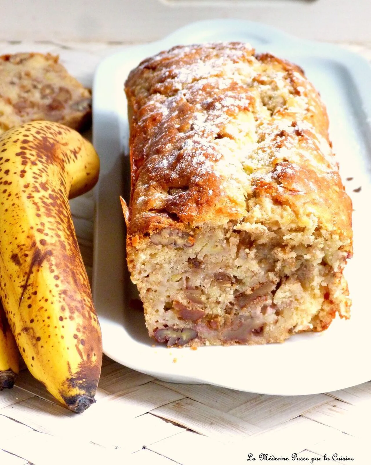 Banana bread aux noix de pécan et chocolat