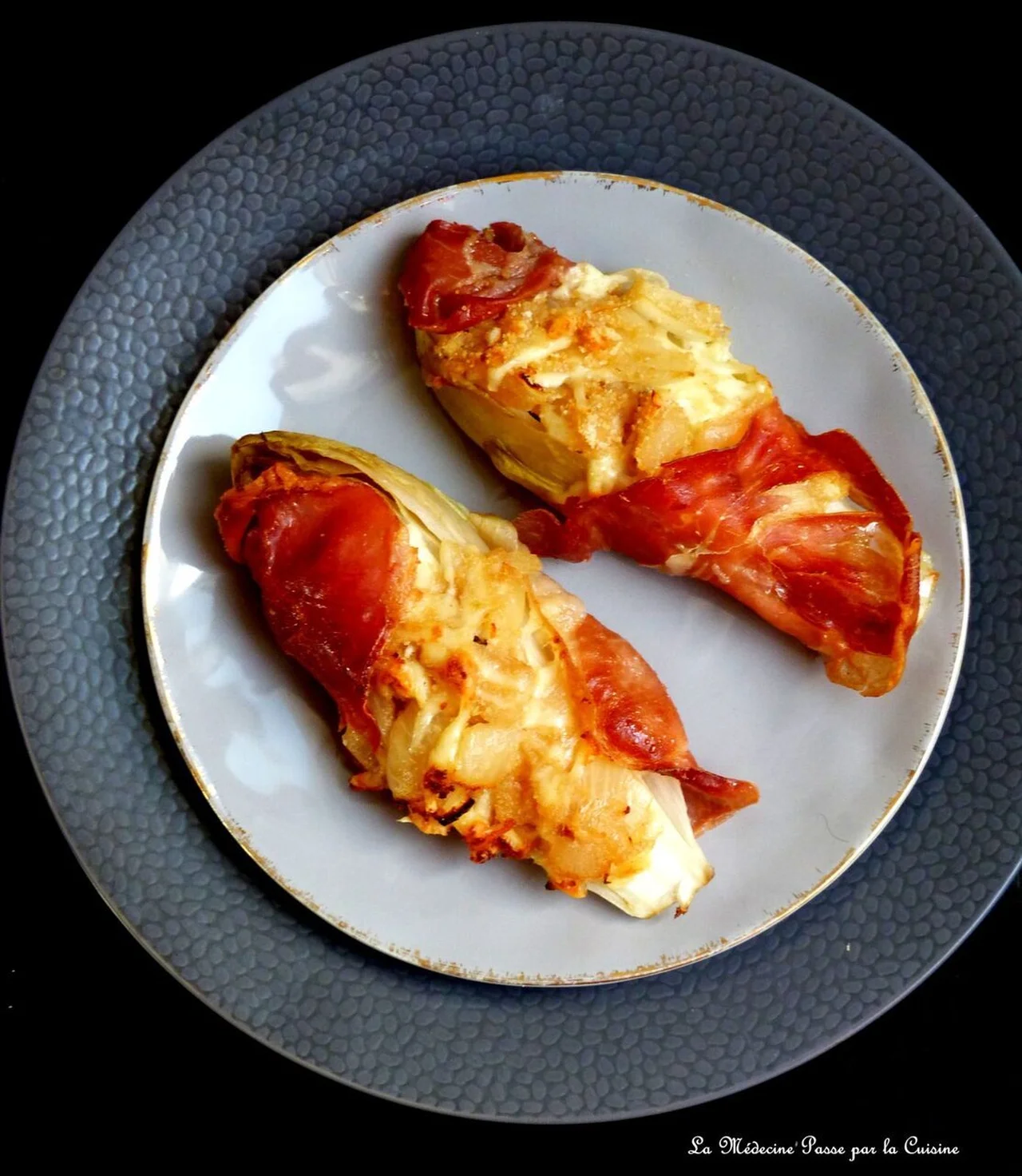 Endives farcies au jambon fumé et emmental