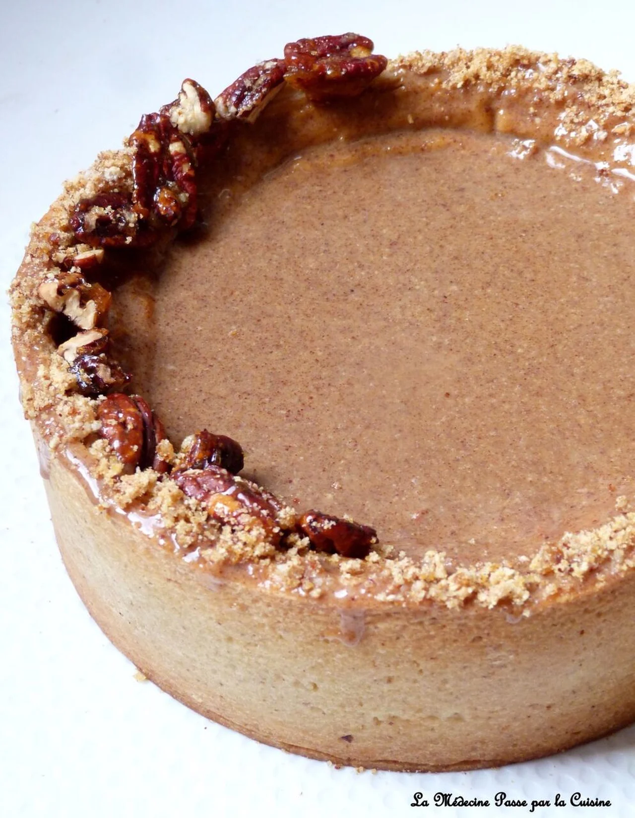 Flan pâtissier au praliné de noix de pécan