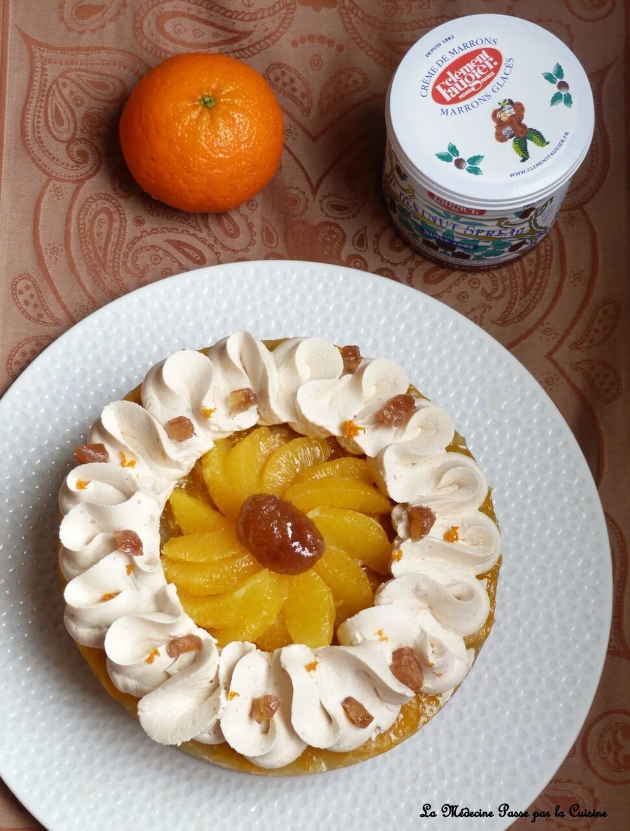 Gâteau de Noël à l'orange et aux marrons glacés