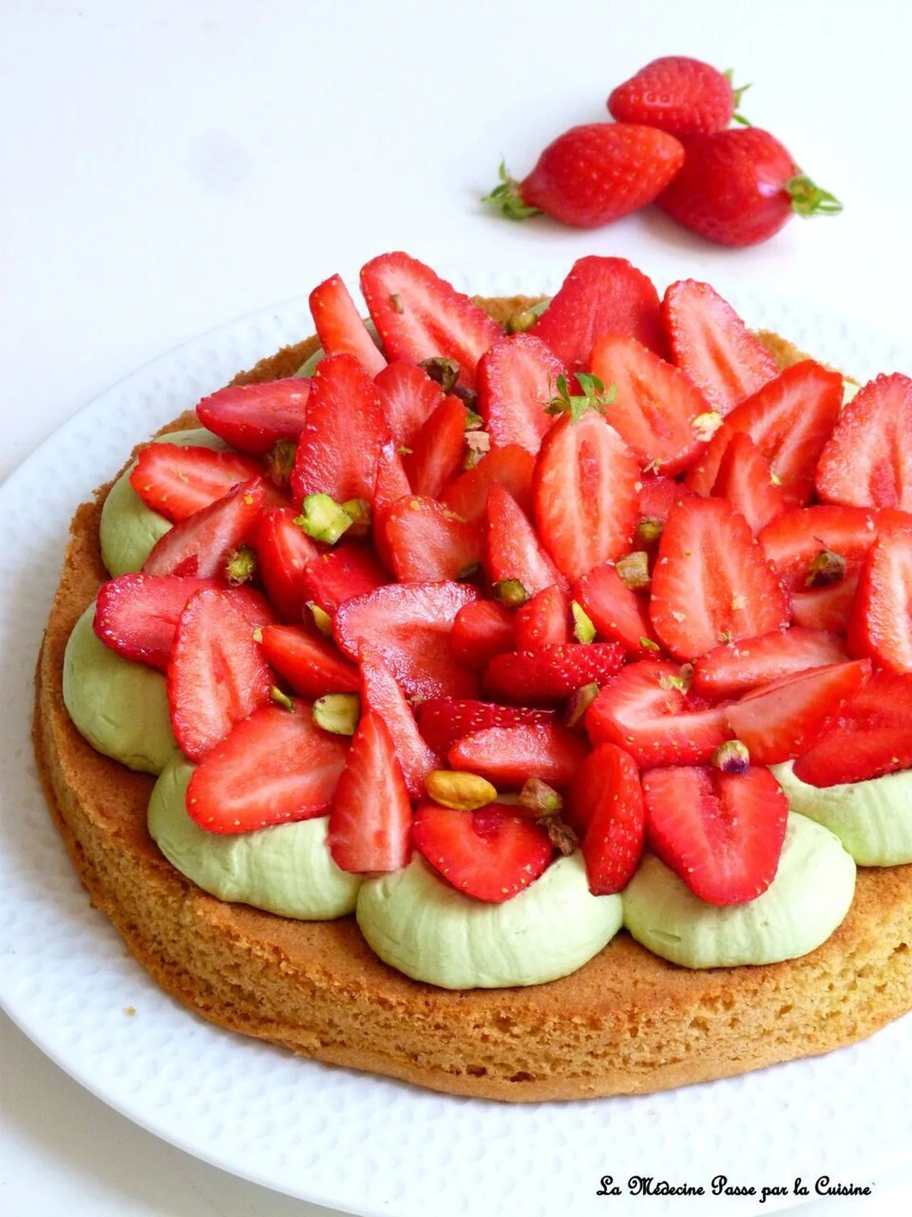 Tarte aux fraises et pistaches