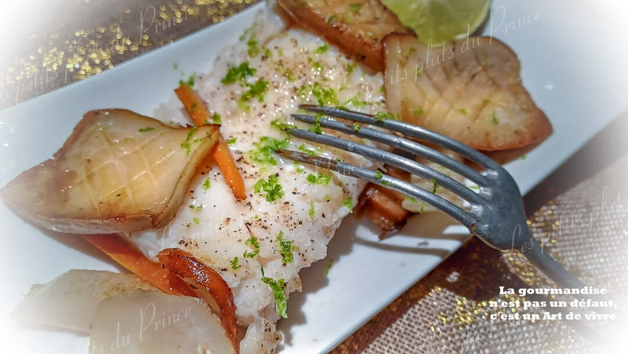 Dos de cabillaud poêlé et champignons eryngiis