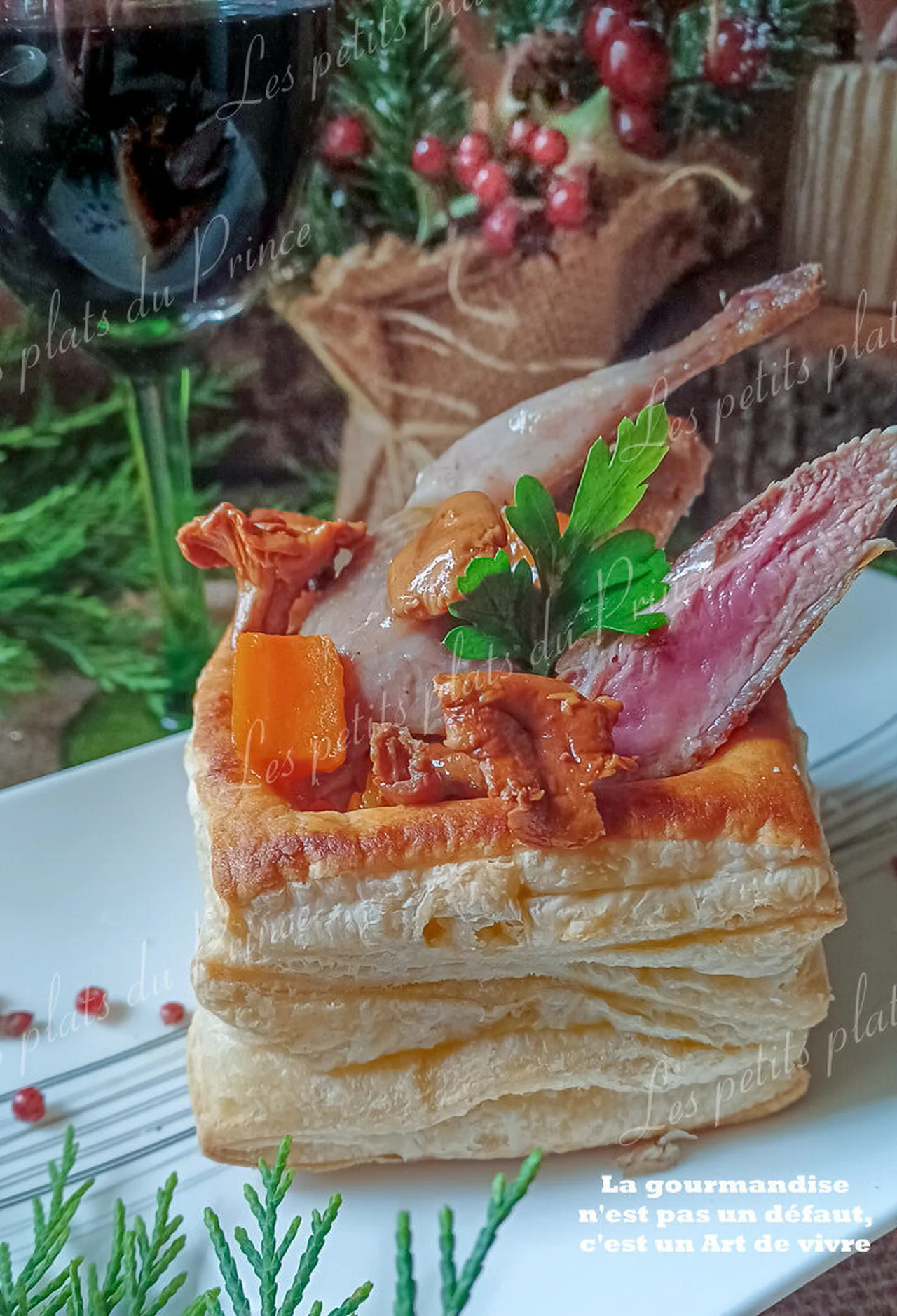 Feuilletés de cailles aux girolles
