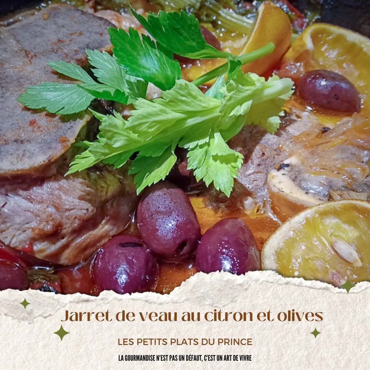 Jarret de veau aux olives et citron