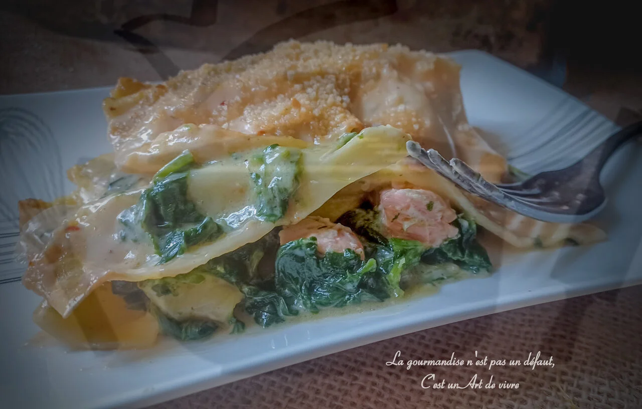 Lasagnes allégées au saumon et épinards
