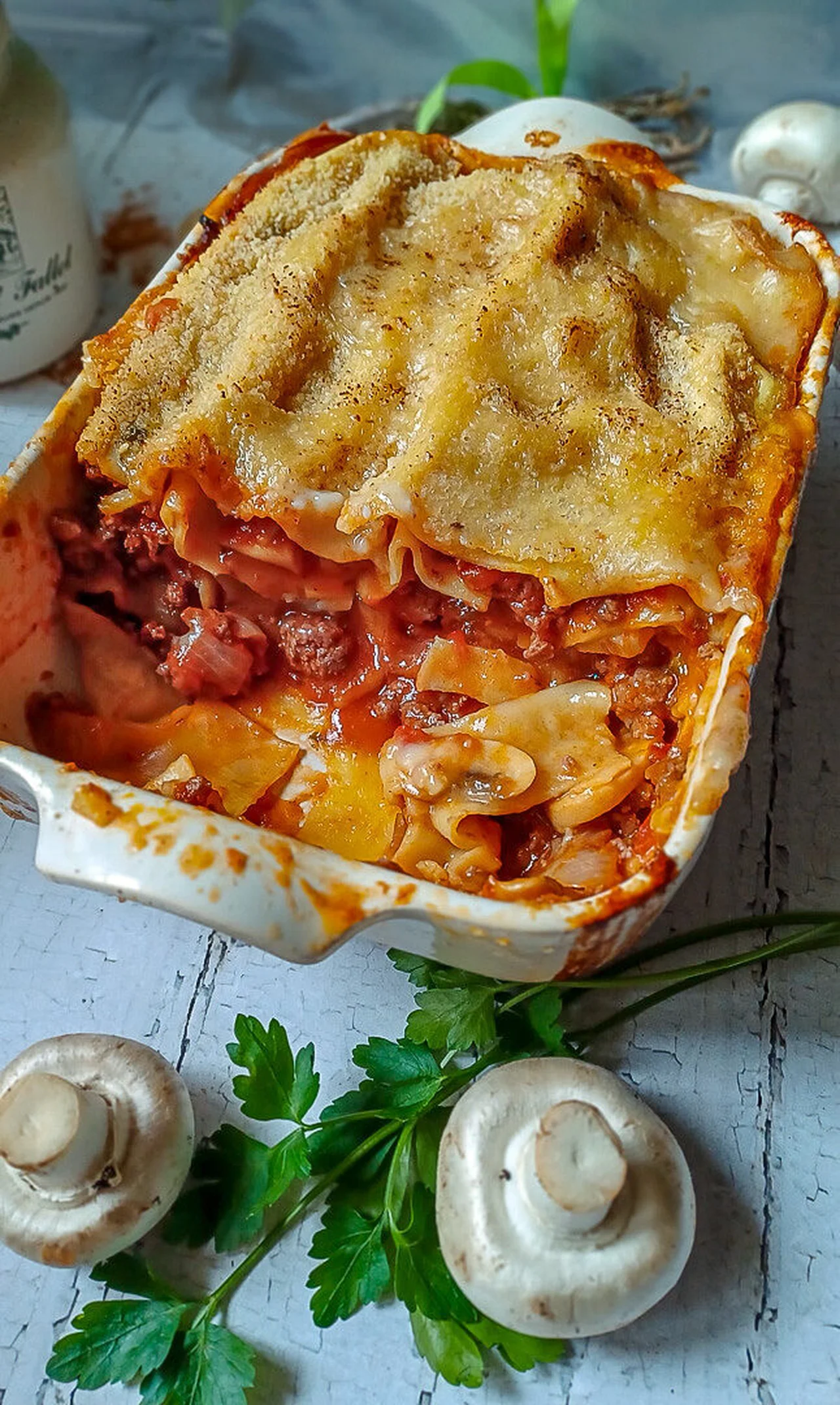 Lasagnes au bœuf et champignons sans lactose