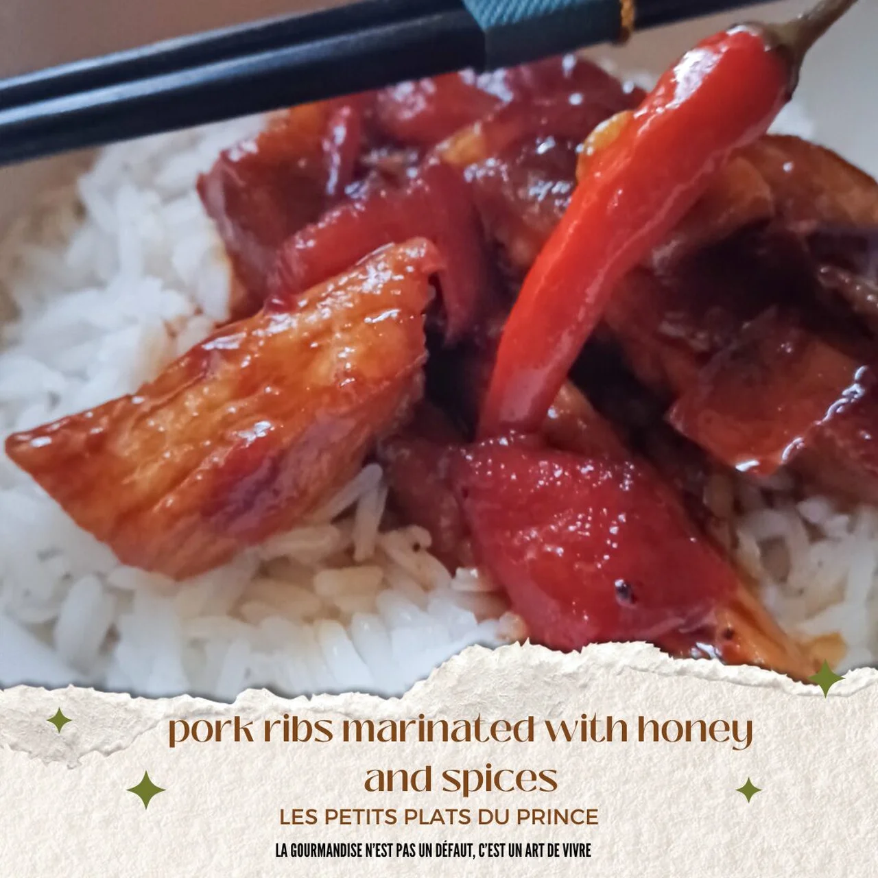 Porc en marinade de miel et épices