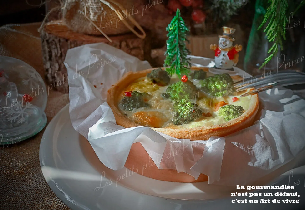 Quiches sapin au saumon et chou romanesco