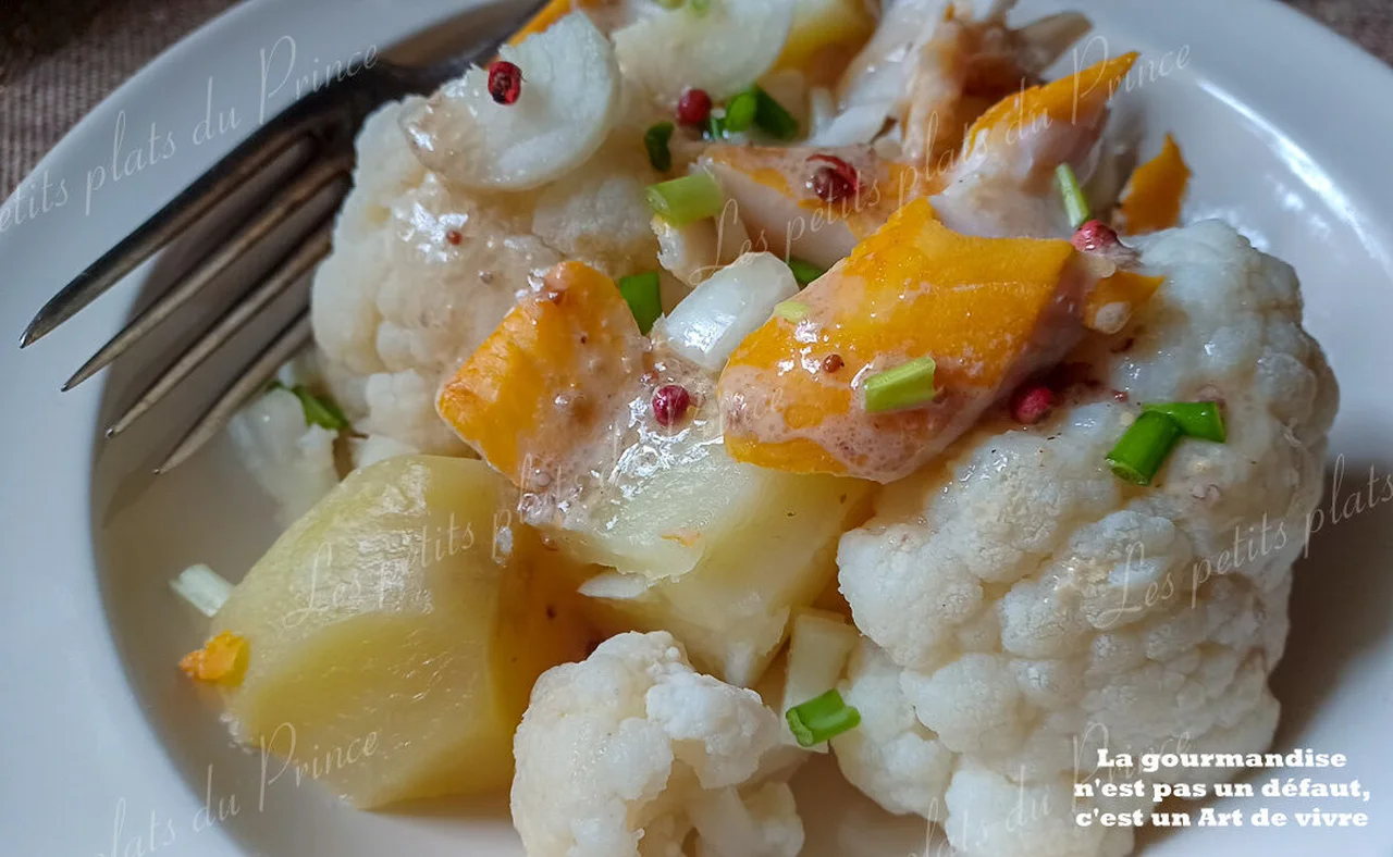 Salade «bonne santé» au haddock, pomme de terre et chou-fleur