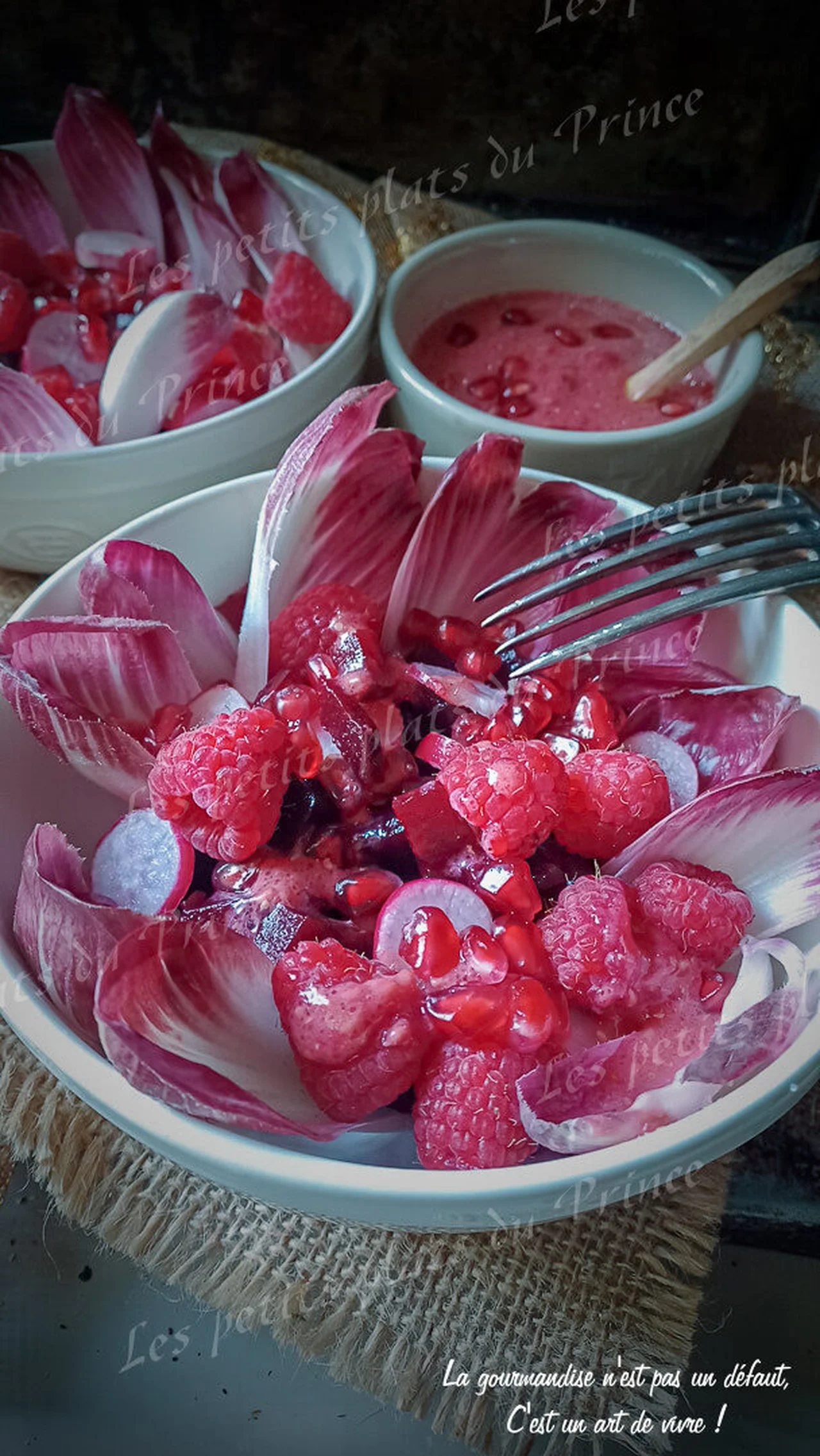 Salade octobre rose à la vinaigrette framboise