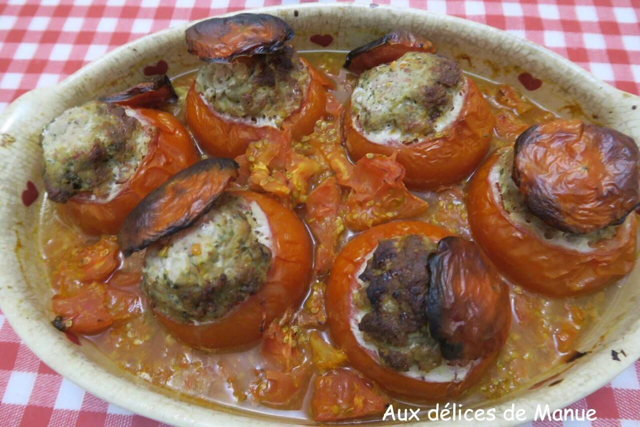 Tomates farcies à la farce fine de porc